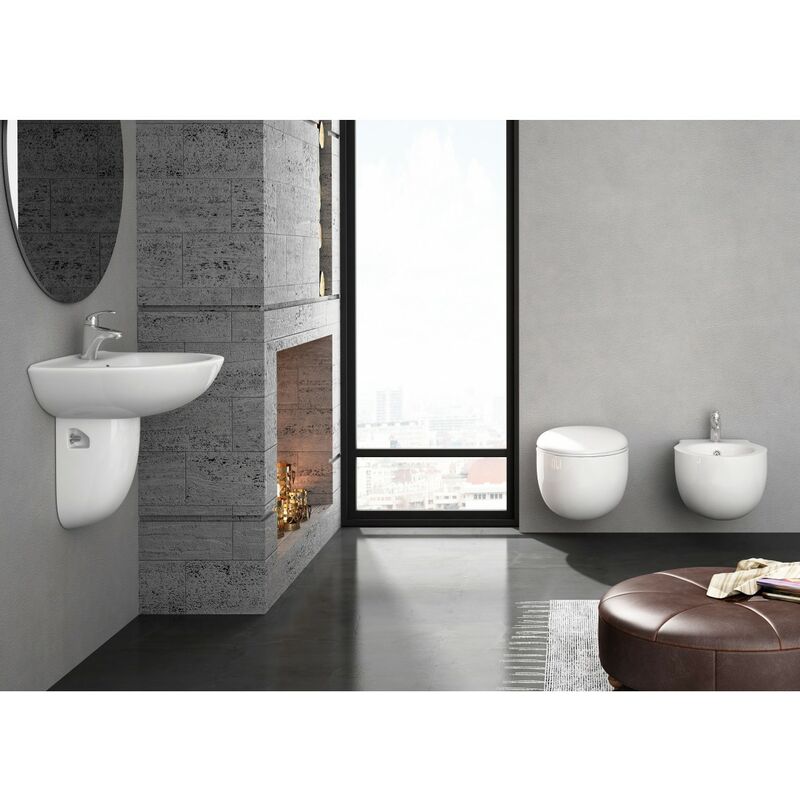 

Kit Helsinki Completo Inodoro Completo Con Tapa Amortiguada , Asiento De Duroplast, Desague Vertical, Bide, Y Lavabo Con Semipedestal A Juego Muy