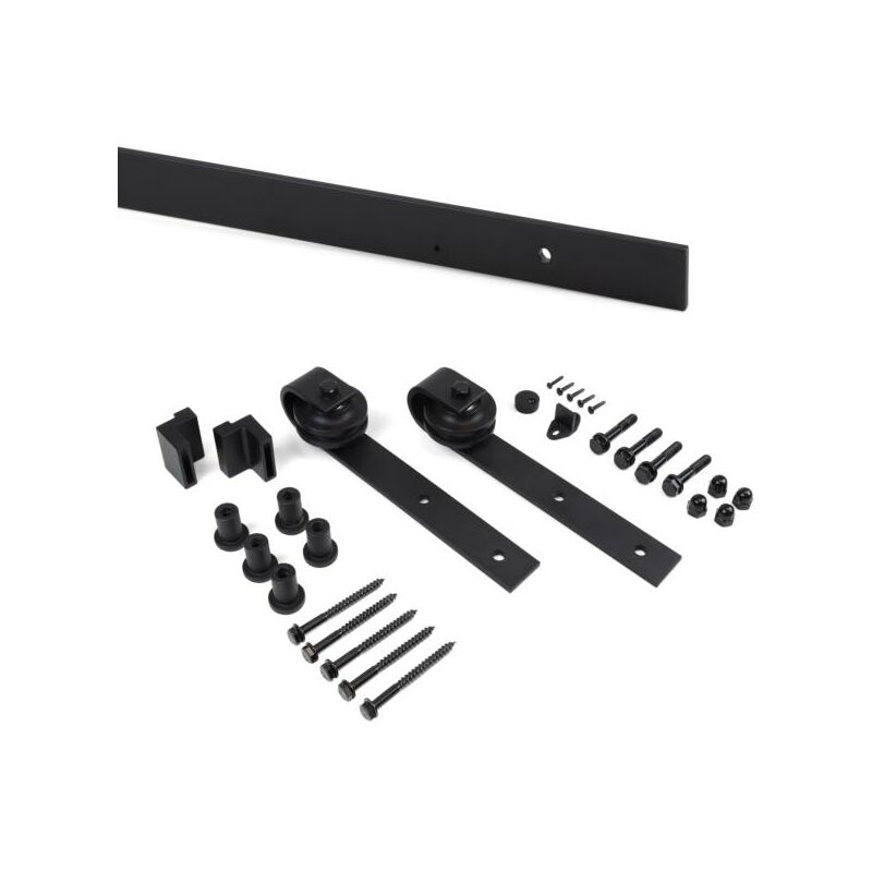 

Kit herraje para puertas correderas colgadas BARN 80 kg . Acero negro -
