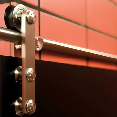 Kit herrajes puerta corredera cabina fenólica inox exterior interior