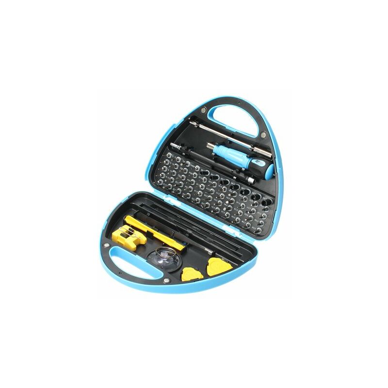 

Ferrestock FSKCSP068 kit destornilladores de precisión con 68 herramientas, portapuntas desmontable, accesorio flexible, magnetizador, para Iphone,