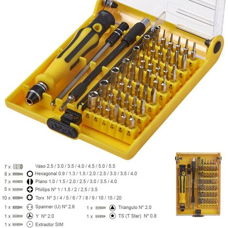 Kit herramientas reparacion smartphones 45 piezas