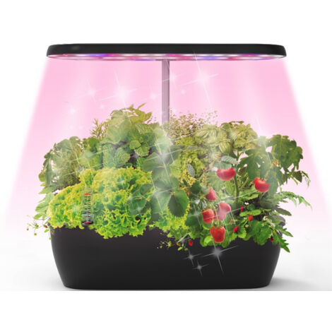 Kit hidropónico con iluminación LED - Sistema automático de cultivo interior fabricado en ABS - Cultivo sin tierra - Kit de germinación de plantas (426x188 mm)