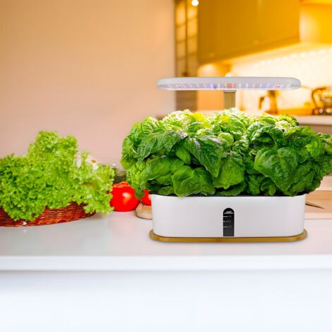【Kit hidropónico de 10 cápsulas】 72 luces LED de espectro completo de 20 W, altura ajustable, bomba inteligente, kit de germinación para frutas y verduras