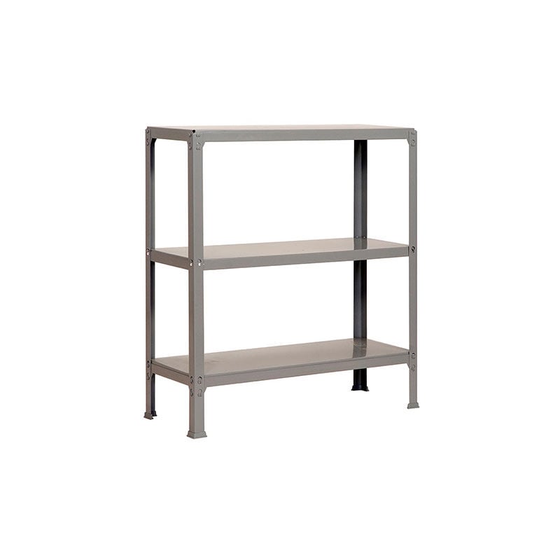 Scaffale in metallo Simon Rack senza viti colore grigio 3 ripiani 900x1000x300 mm Made in Spain