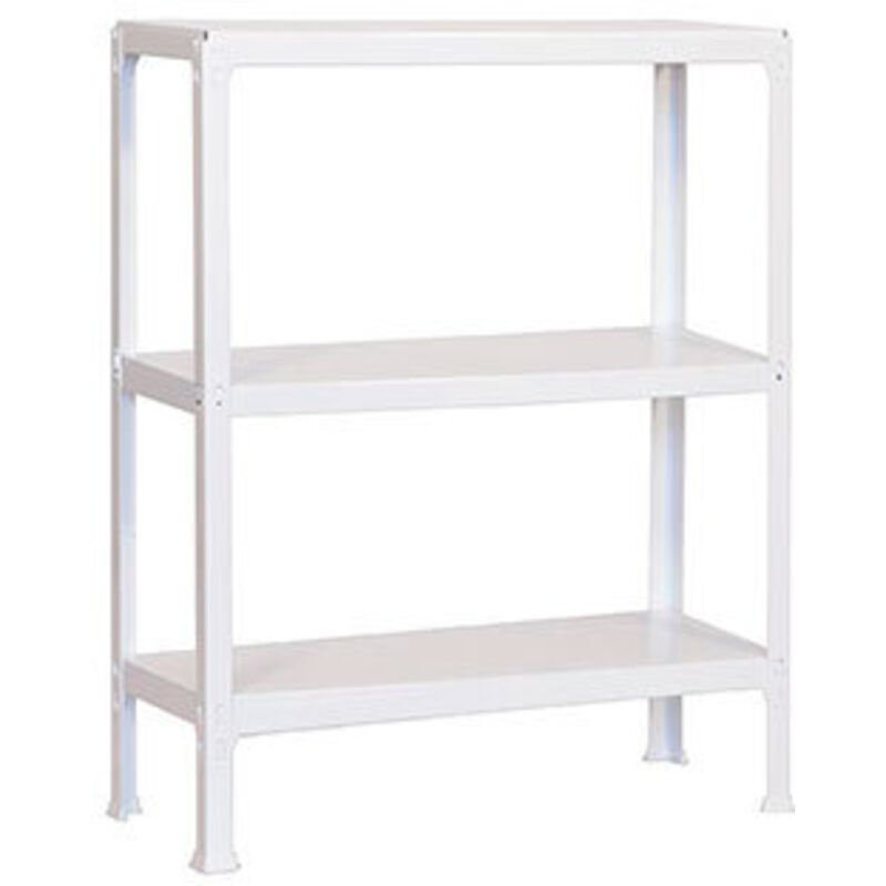 Scaffale in metallo Simon Rack senza viti colore bianco 3 ripiani 900x1000x300 mm Made in Spain
