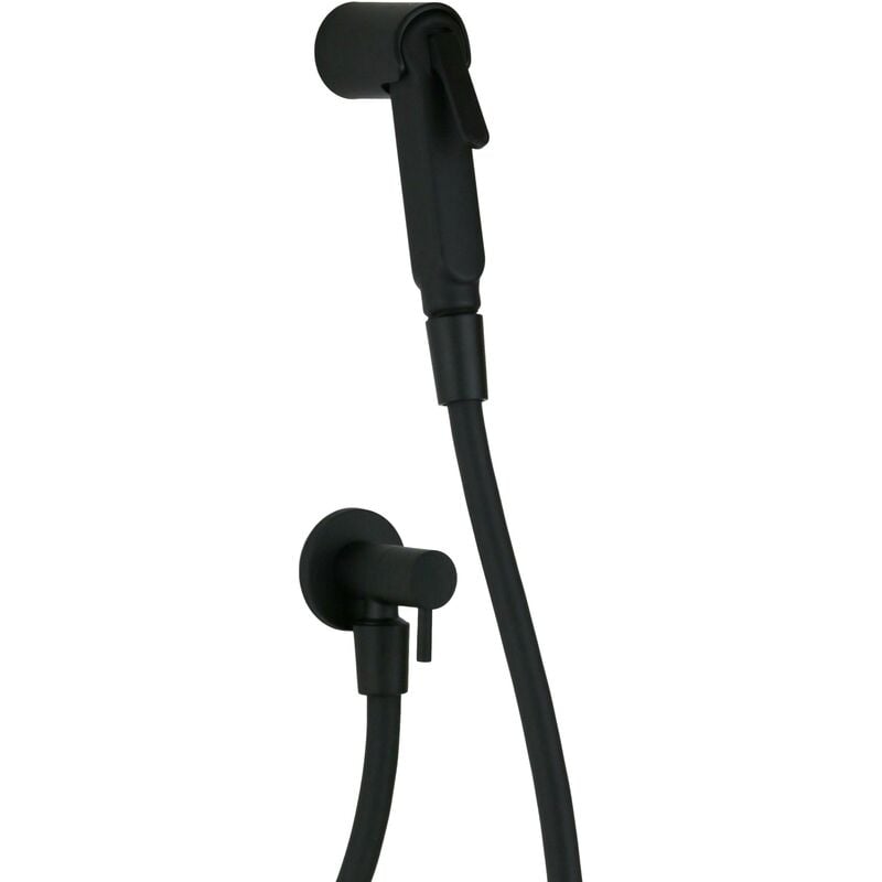 Kit de douche hygiénique noir mat avec robinet Damast 17334 Noir mat