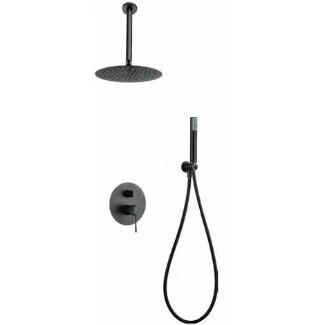 Kit Incasso Doccia Miscelatore Line Black Gun Metal Imex Imex Gpq038 Bgm