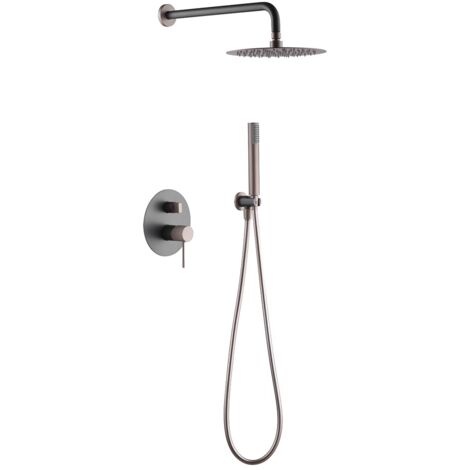 Kit Incasso Doccia Miscelatore Line Grigio Opaco Champagne Imex Imex Gpd038 Gc