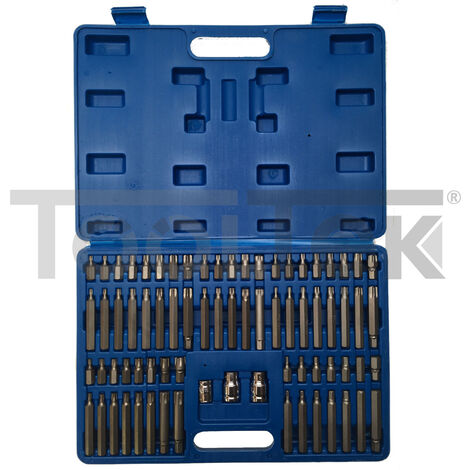KIT INSERTI 75pz TORX RIBE ESAGONALI XZN ACCIAIO CRV