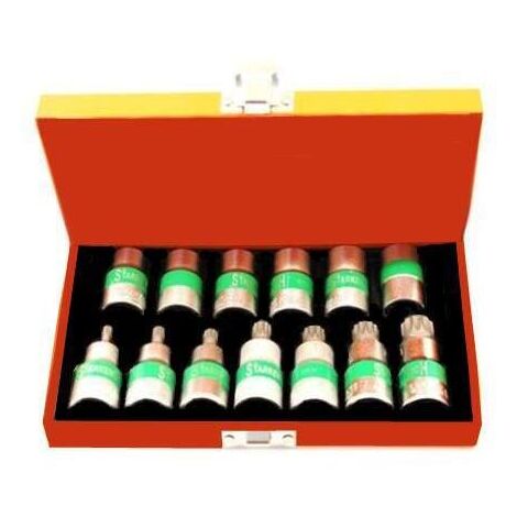Kit Inserti + Bussole/Boccole impronta torx 13 pezzi 1/2 cromo vanadio - Mod. B