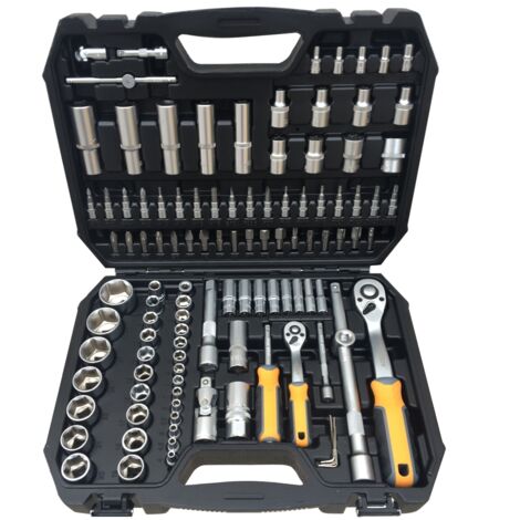 Kit Inserti + Bussole/Boccole impronta torx/esagonale con 2 cricchetti reversibili 110 pz Hoteche - 203101