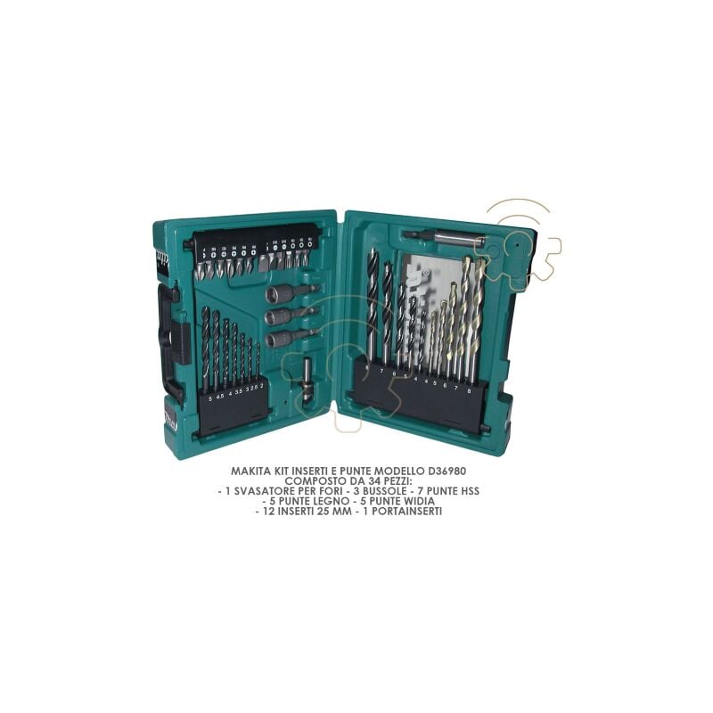 Inferramenta - Kit inserts et embouts Makita composA de 34 piA ces mod D36980