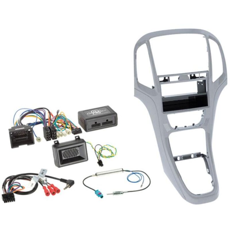Kit installation autoradio 2DIN compatible avec Opel Astra ap09 -Vide poche -Argent platine