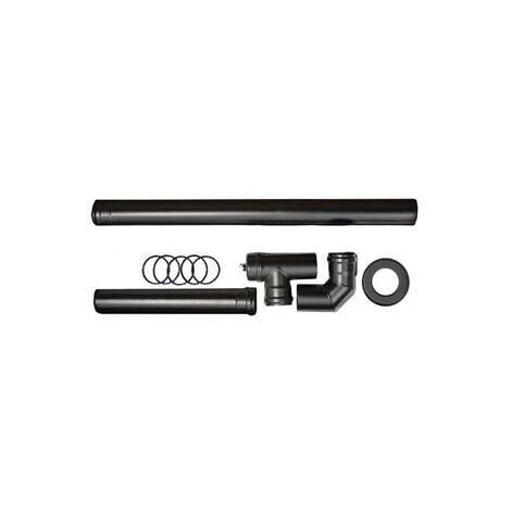KIT INSTALLAZIONE BASE PER STUFE A PELLET NERO OPACO PESANTE MM.1,2  ø cm.8    SAVE