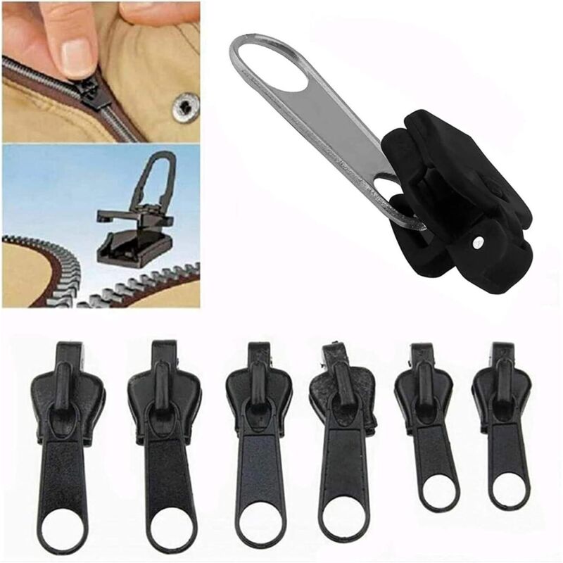Kit instantané de réparation de glissière Zip, Pack de remplacement de sauvetage amovible à glissière fixe, Ensemble de fermeture éclair instantanée
