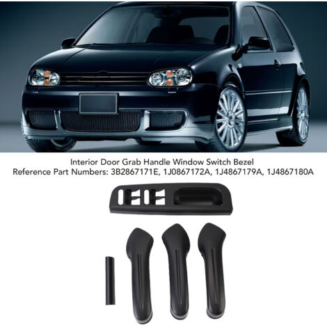 Kit Intérieur Poignée de Porte et Support Commutateur Vitre 5PCS 1J0867172A Compatible MK4 1998-2004 Conduite à Droite