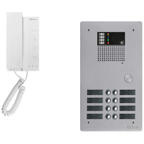 Kit interphone 8 combinés – Platine de rue aluminium – Installation encastrée ou saillie – Option contrôle d'accès Vigik – Golmar