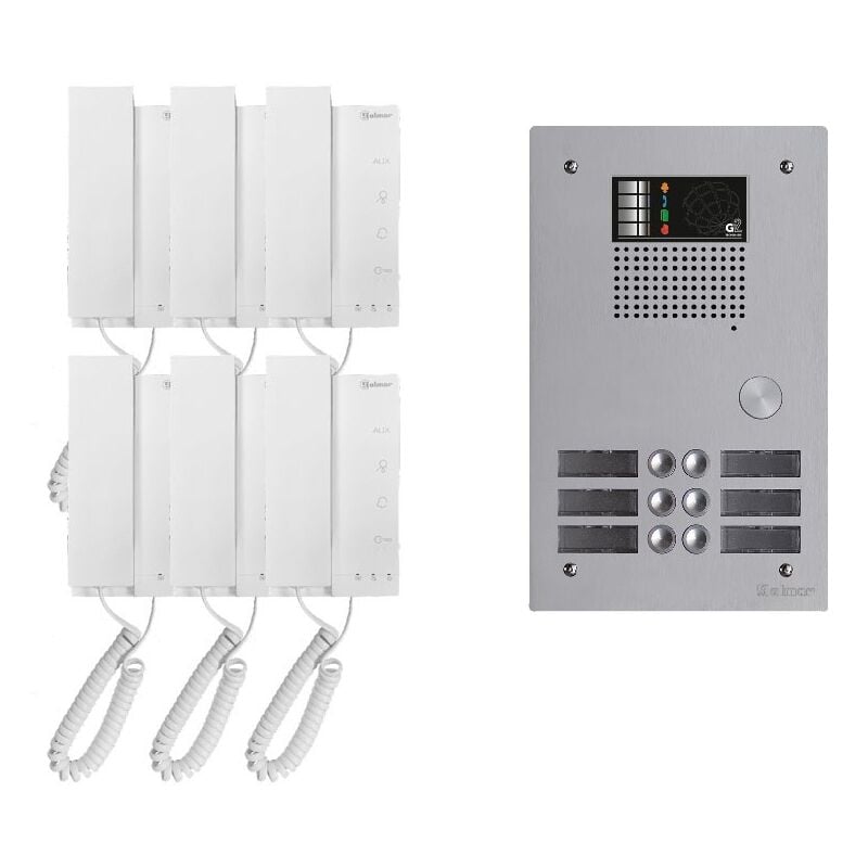 Kit interphone audio collectif BUS 2 fils G2P 6 appels - GKAG2P/206 - GOLMAR