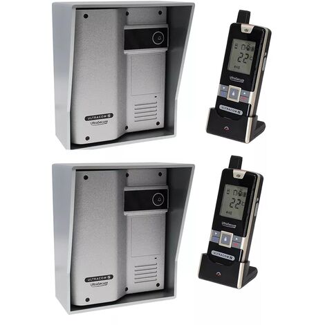 Kit interphone UltraCOM2 ARGENTÉ double entrée 600 mètres autonome individuel avec visières argentées + 2 combinés
