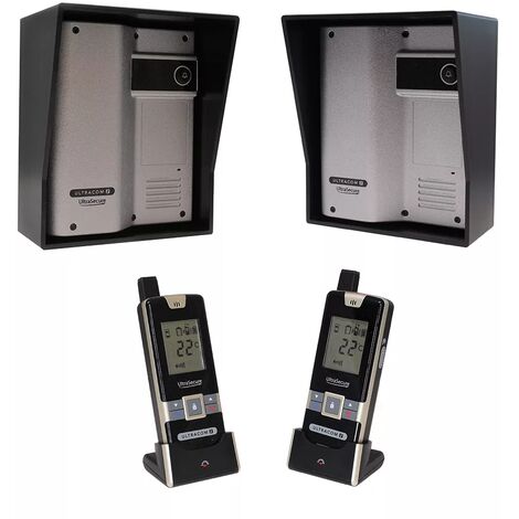 Kit interphone UltraCOM2 ARGENTÉ double entrée 600 mètres autonome individuel avec visières noires + 2 combinés