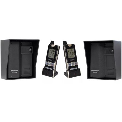 Kit interphone UltraCOM2 NOIR double entrée 600 mètres autonome individuel avec visières noires + 2 combinés