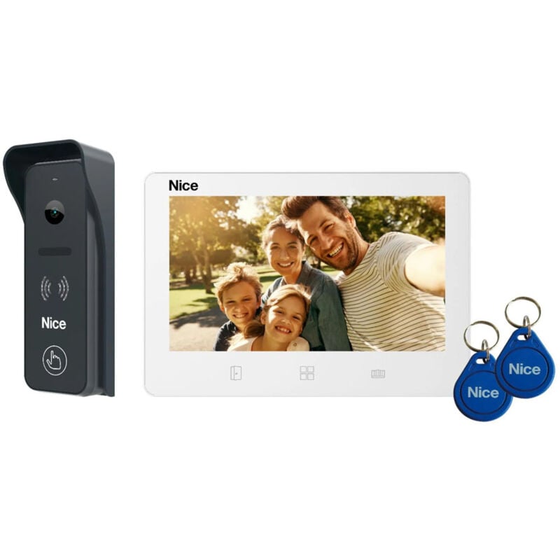 Kit interphone vidéo connecté avec écran couleur 7 mira 200 Nice Home