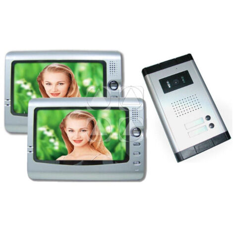 Kit Interphone Video Duplex Enregistreur Camera Ir 2 Moniteur Lcd Couleur 7