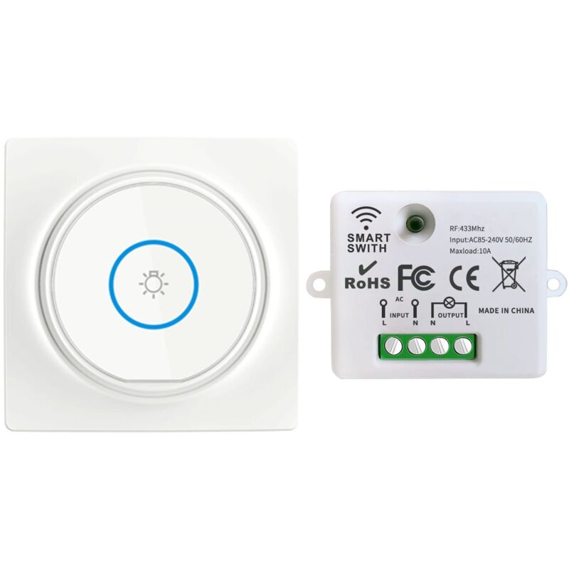 Kit Interrupteur Sans Fil, Interrupteur Auto-générateur Mobile Relais 220V Récepteur Rf émetteur Radio Télécommande 100 Mètre Contrôle De Portée Pour