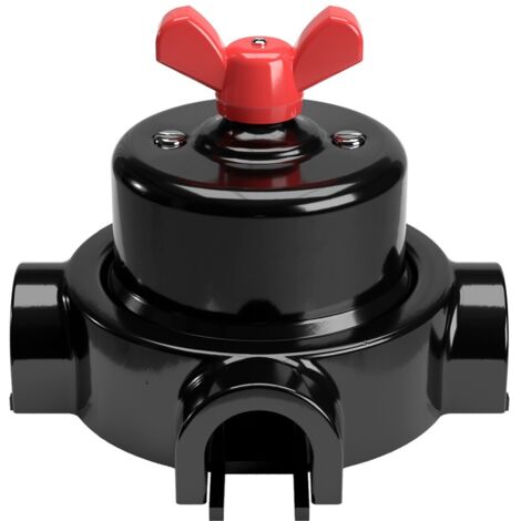 Kit interrupteur/va et vient avec écrou papillon et base pour Creative-Tubes en porcelaine noire  Rouge - 3