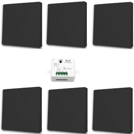 Kit interrupteur va et vient sans fil et sans pile auto alimenté piézoélectrique - 6 boutons émetteurs + 1 récepteur