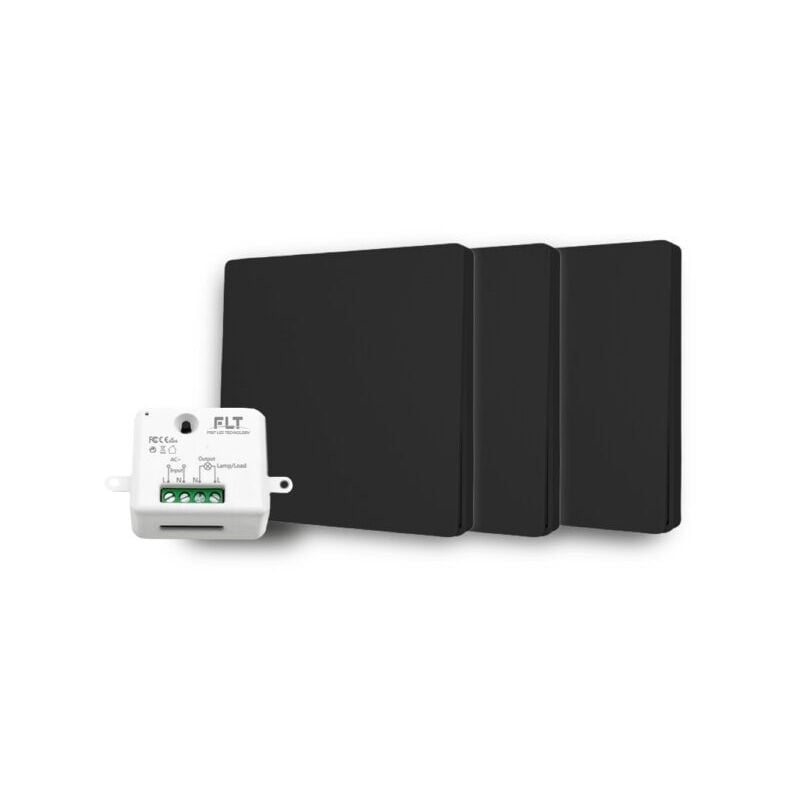 Kit interrupteur va-et-vient sans fil et sans pile prêt poser - 3 boutons poussoirs + 1 relais récepteur radio
