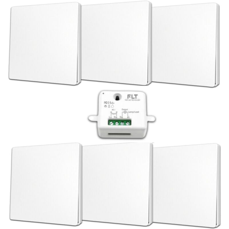 Kit interrupteur va et vient sans fil et sans pile auto alimenté piézoélectrique - 6 boutons émetteurs + 1 récepteur