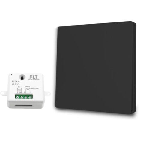 Kit interrupteur va-et-vient sans fil et sans pile prêt à poser - 1 bouton poussoir + 1 relais récepteur radio
