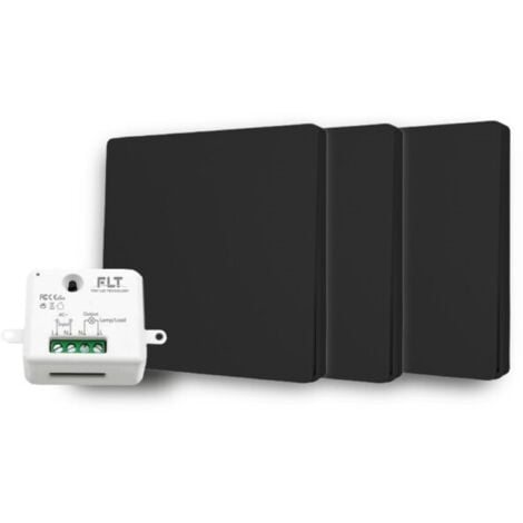Kit interrupteur va-et-vient sans fil et sans pile prêt poser - 3 boutons poussoirs + 1 relais récepteur radio