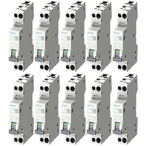 Kit interrupteurs magnétothermiques Siemens 6A 1P+N 4,5KA curva C 1 module 5SL30067