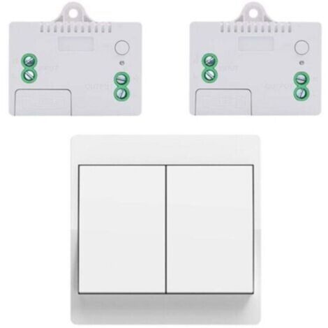 Kit interruttore wireless UE, interruttore bidirezionale wireless autoalimentato senza batteria, interruttore di controllo remoto radio wireless per illuminazione domestica (UE 2Gang 1V2A)