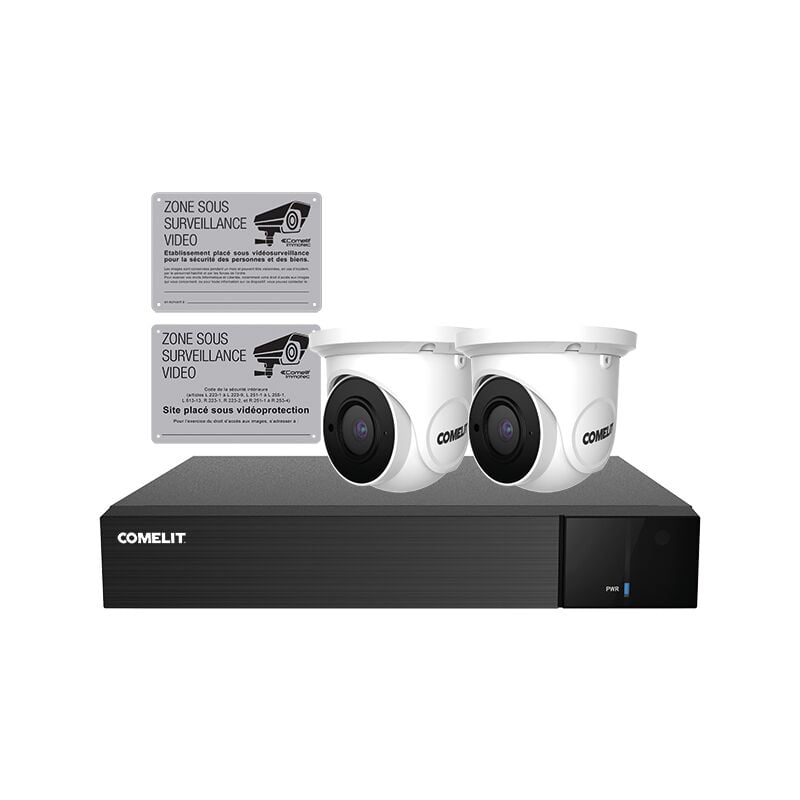 Comelit - Kit Vidéosurveillace 1 Enregistreur + 2 Caméras ip turret - IPTKIT4N04PAFR