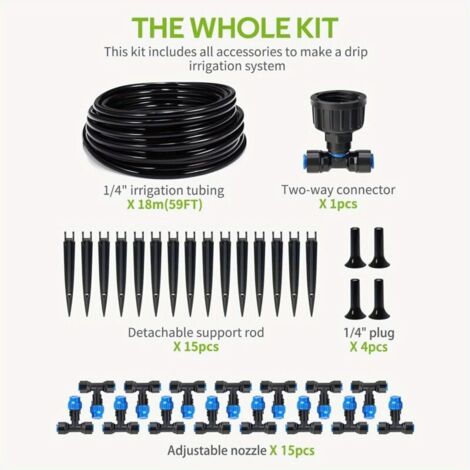 Kit irrigation goutte à goutte 360 degrés réglable facile à installer économie d eau pour serre cour extérieure