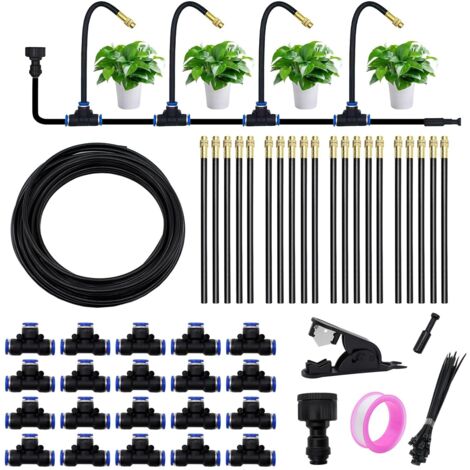 Kit Irrigation Jardin 20M - 20 Buses Réglables - Tuyau Flexible - Arrosage Goutte à Goutte 360° - Pour Pelouse Serre Cour