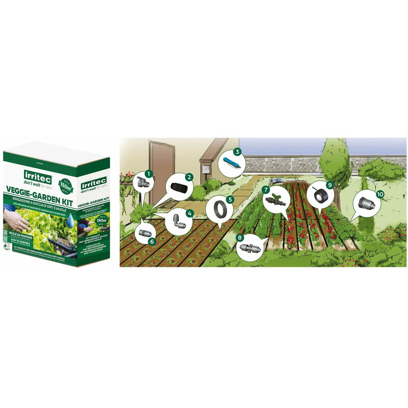 Kit irrigazione a goccia da giardino e orto Veggie-Garden Irritec