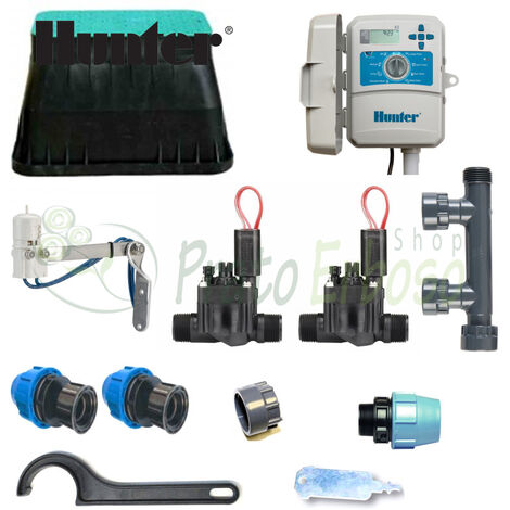 Kit irrigazione Hunter a 2 zone con programmatore da esterno X2