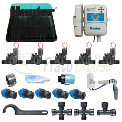 Kit irrigazione Hunter a 5 zone con programmatore da esterno X2