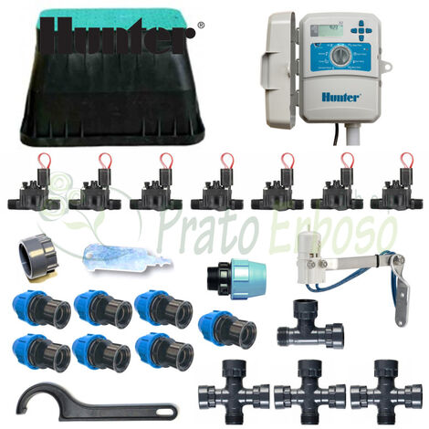 Kit irrigazione Hunter a 7 zone con programmatore da esterno X2