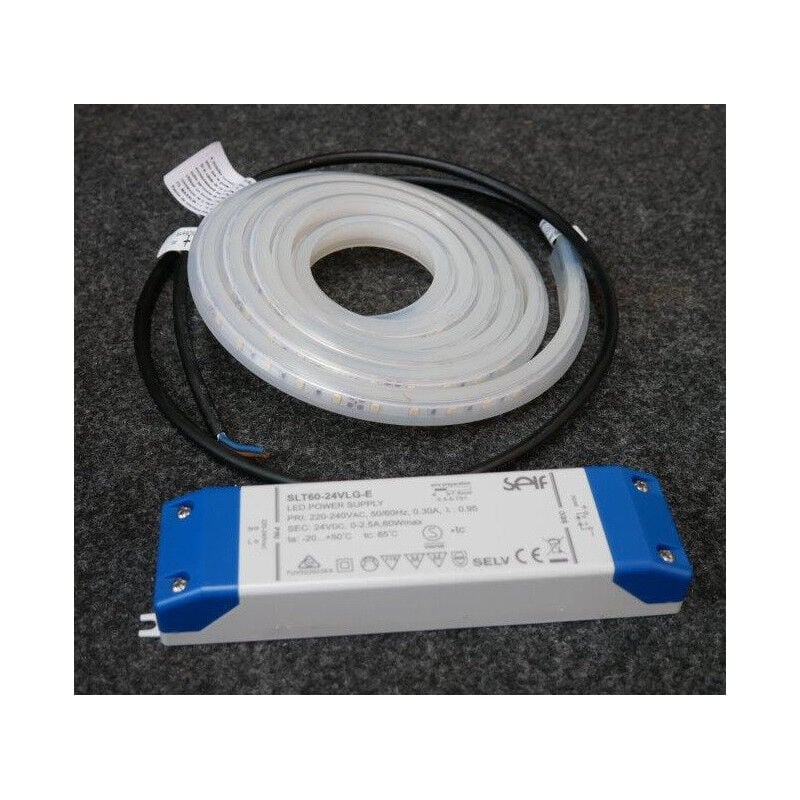 Kit ruban led 36W souple 4200K 2640lm longueur 2m précablé avec alim 230/24V exterieur IP65 jakled 65