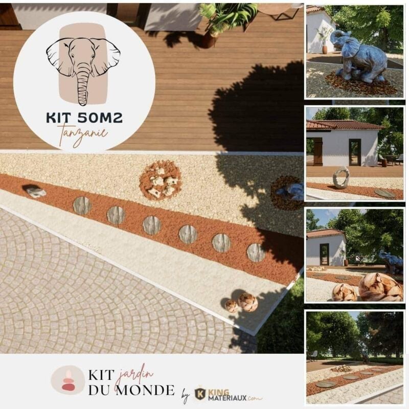 King Matériaux - Kit aménagement jardin Tanzanie 50m2
