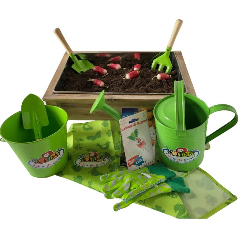 Prêt À Jardiner - Kit jardinage enfant 4 - 8 ans. Vert. Marque : . Réf. : L8-0001 - Vert