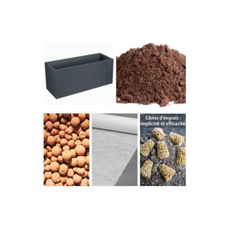 Leaderplant.com - Kit Jardinière Prêt à planter Bac Rectangulaire