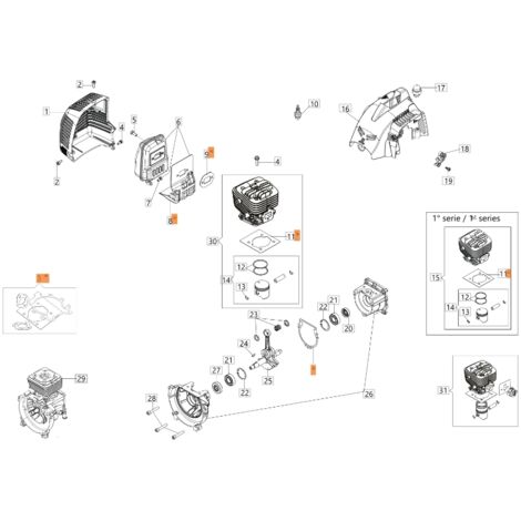 Kit joint ORIGINAL OLEOMAC joint moteur BC 300 D 61280250