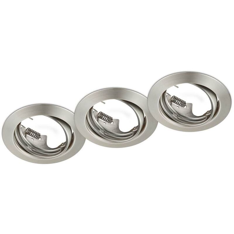 Kit Jura 3 Spots Encastrables Orientables Ronds Acier Diam. 8,3Cm