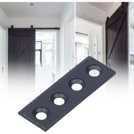 Kit Kit de Plaque de Connexion pour Rail de Porte de Grange Kit de Connexion pour Rail de Porte de Grange en Acier Carbone Accessoires de Porte à Glissement 8x2.7cm en acier carbone 71g